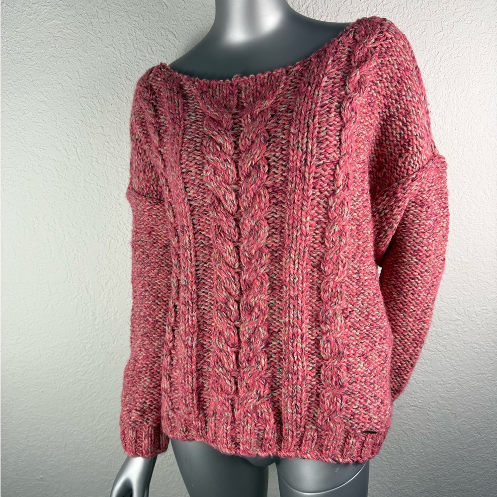 Abercrombie & Fitch Marled Pink Cable Knit Sweater brand New XL perfect